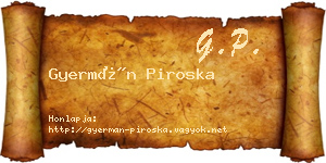 Gyermán Piroska névjegykártya